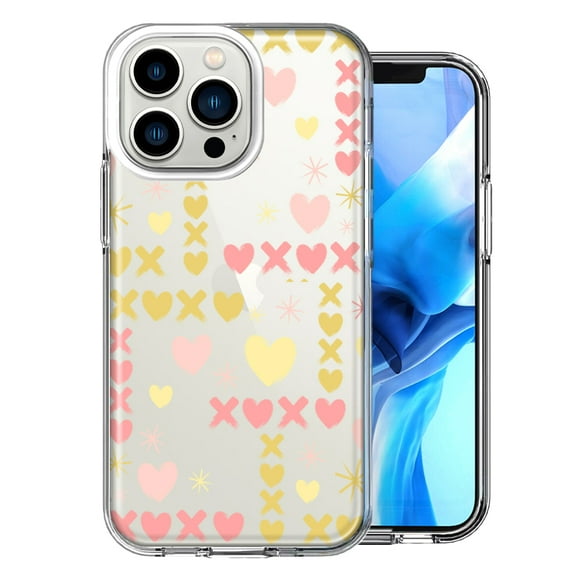 MUNDAZE For Apple iPhone 13 Pro XOXO Hearts Love Design Double Layer Phone Case Cover
