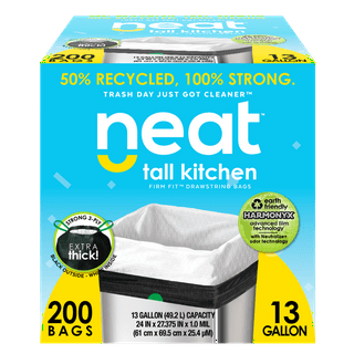 Tall Kitchen 30 Gal. 1.1 Mil Drawstring Kitchen Trash Bags Triple Ply  Fortified, Eco-Friendly (Pack of 25)