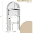 thumbnail image 2 of Over The Toilet Storage Cabinet, Bathroom Shelf Organizer Freestanding, Bathroom Arch Cabinet Over Toilet with Toilet Paper Holder and Anti-Tipping Device (Sliding Door-White), 2 of 16