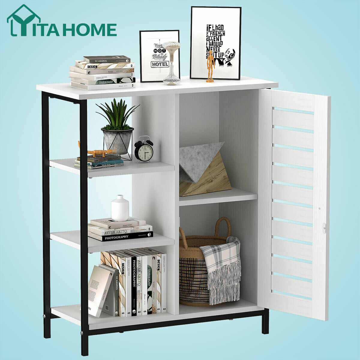 YITAHOME Floor Free Standing Side Storage Organizer