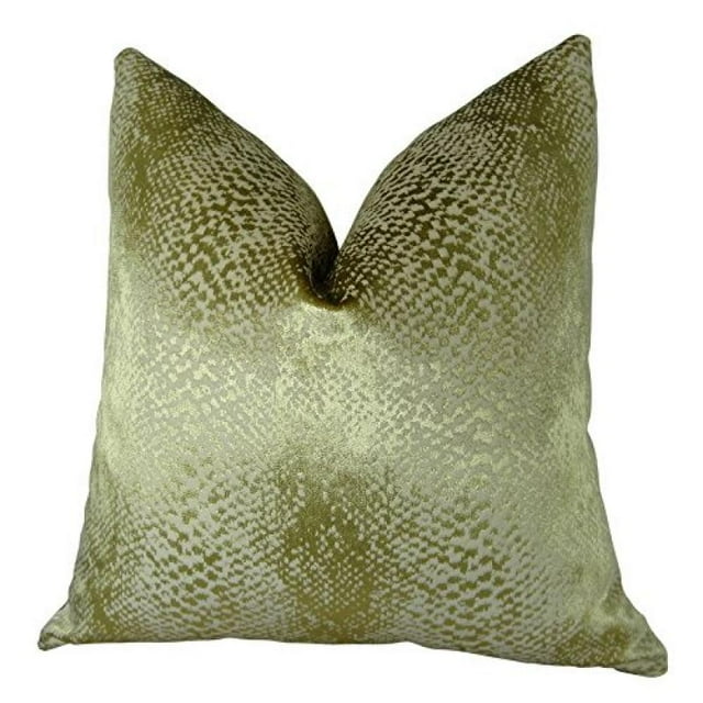 Plutus Hidden World Gold Handmade Throw Pillow, (12" x 20")