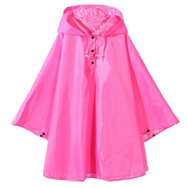 MIASHUI Poncho de Pluie pour Enfants Imperméable Réutilisable pour Tout-Petits, Rose Vif, 3-5 Ans