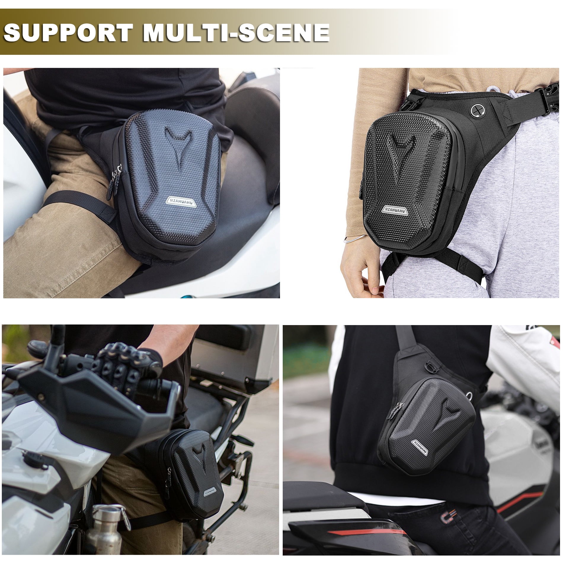 Motorcycle Waist Pack,Drop Leg Bag,Motorcycle Hiking Waist Pack for Men Women EVA Hard Shell Waterproof Waist Bag Fanny Pack for Men Women Bike Riding Hiking Cycling