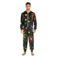 thumbnail image 2 of Brilliant Fireworks Pattern Adult onesie Pajamas, Crystal Velvet Ultra Soft Warm Jumpsuit for Men and Women, 2 of 7