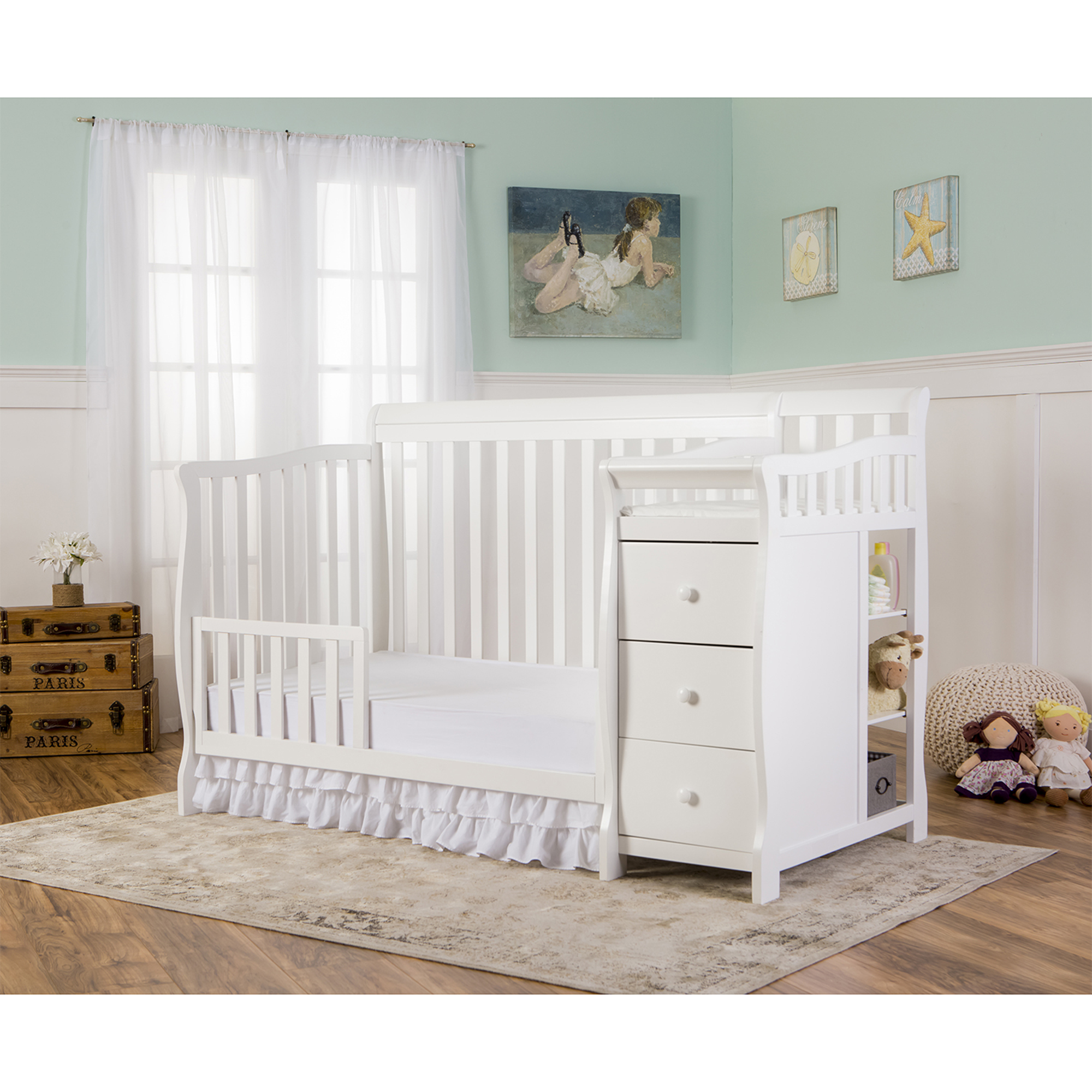 Dream On Me 5 in 1 Brody Convertible Crib With Changer in White