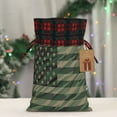 thumbnail image 5 of Rocae Jungle Green Camo USA Flag Print Christmas Drawstring Linen Gift Bag with Drawstrings Treat Bag Goody Present Bags for Christmas Party Favor, 5 of 8