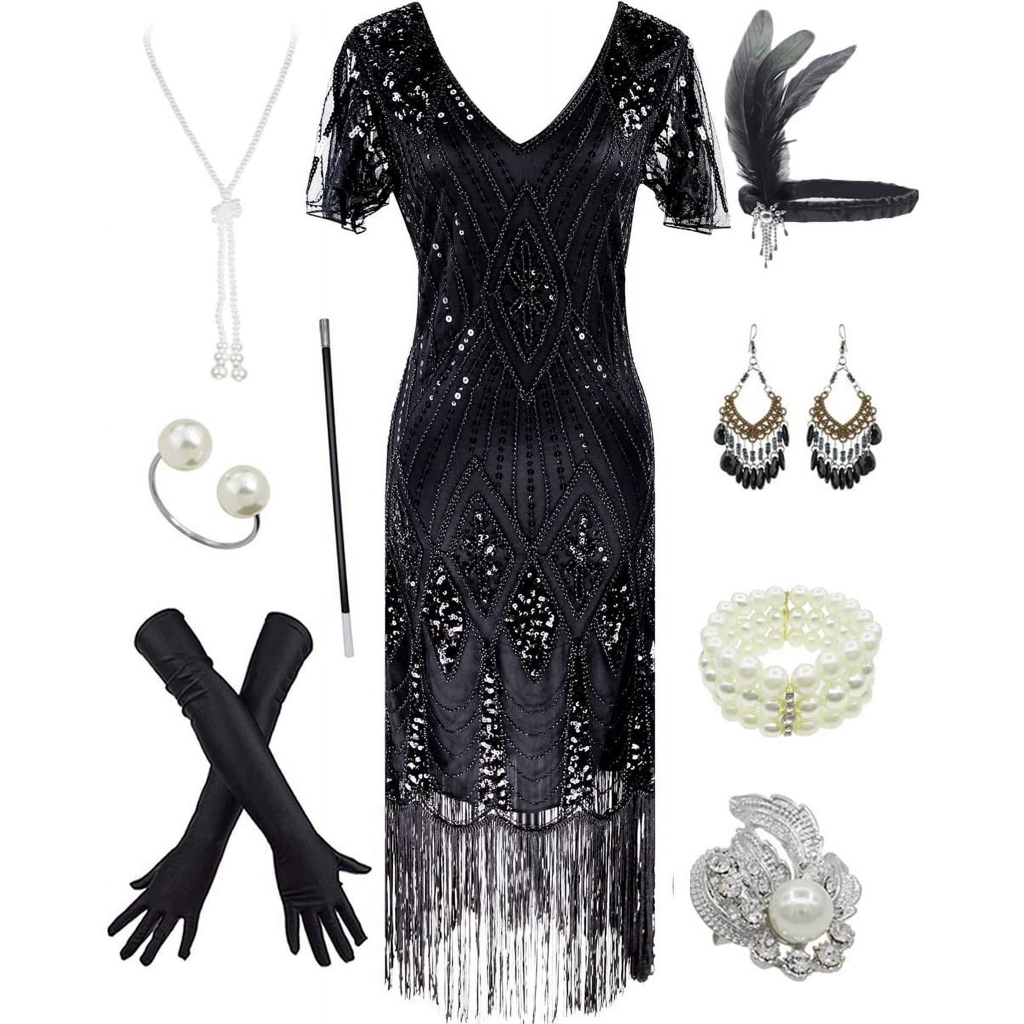Gatsby dress and accessories hotsell