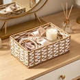thumbnail image 5 of Natural Paper Storage Basket 6x6x4 Inches, Desk Coffee Table Organizer Tray for Snacks Cosmetics Small Items, Rustic Home Decor, 5 of 6