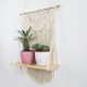 thumbnail image 5 of Estante colgante de pared de macramé, estante colgante flotante de madera de un solo nivel, organizador, decoración de pared, 5 of 8