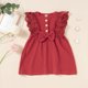 thumbnail image 2 of Vestido Para Niñas, Ropa Para Niñas Pequeñas, Trajes Para Niños Pequeños, Encaje Sin Mangas, Lazo, Algodón, Cómodo, Vestido Para Niños, Rojo Odeerbi LM103-3429, 2 of 9