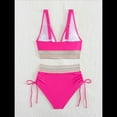 thumbnail image 4 of Bikini de Dos Piezas para Mujer, Cintura Alta, Cuello Halter, Traje de Baño, Rosa, Rojo, XL, 4 of 7