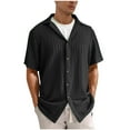 thumbnail image 5 of zfhfof Men's Summer Beach Shirt Short Sleeve Button Down Shirt Crochet Knit Cuban Guayabera Casual Shirts, 5 of 9