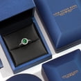 thumbnail image 5 of Gem Stone King 10K White Gold Green Nano Emerald and White Diamond Engagement Ring | 0.99 Cttw | Round 6MM | White Gold Ring for Women, 5 of 6