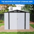 thumbnail image 4 of Dextrus 7x5ft Weatherproof Metal Storage Shed, Lockable Ventilated Outdoor Tool Shed for Backyard Patio Lawn, White, 4 of 10