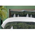 thumbnail image 4 of Ambesonne Nature Duvet Cover Set, Sailboats on a Lake, 2-Calking, Green White, 4 of 7
