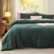 Cozy Comfort 2 Pieces Twin Comforter Bedding Set, Mallard Green Comforter Set for All Seasons, 1 Lightweight Prewashed Comforter and 1 Pillowcases,Twin,Mallard Green