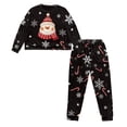 thumbnail image 3 of DISNIMO Snowman Snowflake Print Womens Pajama Sets 2 Pcs Pj Sets Casual Sleepwear Long Sleeve Top and Long Pants Round Neck Lounge Set Nightwear with Pocket, S, 3 of 7