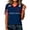 Dark Blue, variant on Women's Summer Tops 2026 Soccer Cup V Neck Short Sleeve Fan Wear USA Soccer Jersey American Flag Football Graphic Tees Red S