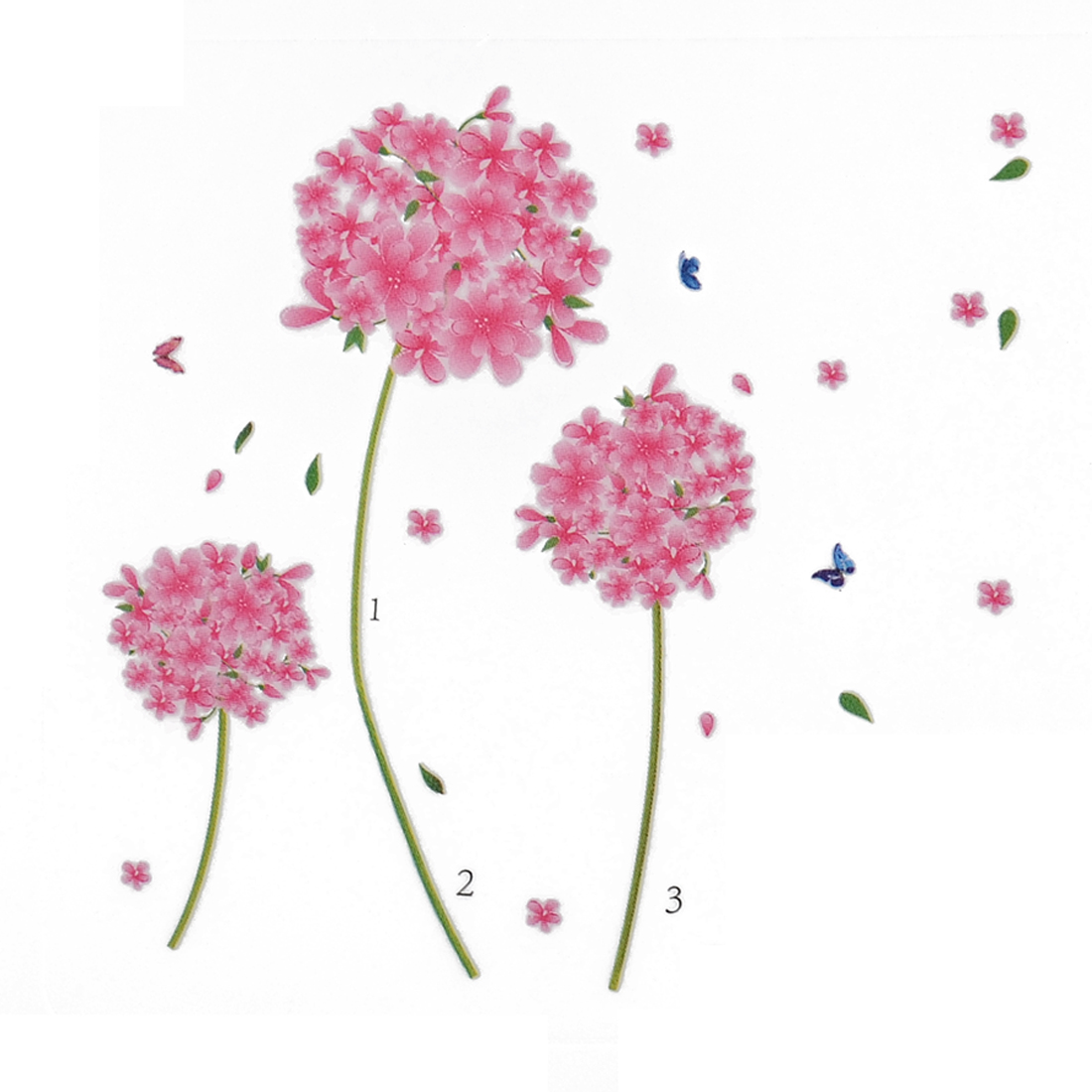 Flower Pattern Adhesive Wall Background Sticker Decal Wall Sticker 70 x