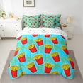 thumbnail image 2 of Homewish Children Teens Cartoon French Fries 7-Piece Bedding Comforter Set,Funny Fast Food King Bedding Sets,Red Yellow Blue Ultra Soft Bed Sheets,Lightweight Room Decor,Reversible, 2 of 8