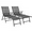Dark Grey, variant on Nuu Garden Outdoor Patio Chaise Lounge Chair Adjustable Folding Pool Lounger with Steel Frame and Breathable Textile Fabric for Beach, Yard, Pool and Patio, Gray
