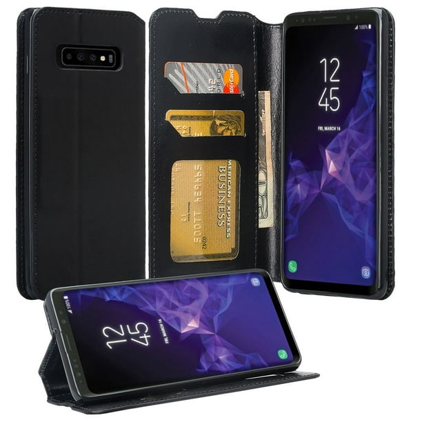 Samsung Galaxy S10e Case, Leather Flip Wallet Case Cover Folio