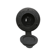 Battery Tender Marine AC - Black Plug Power Port Receptacle - AC Power Flanged Port Inlet Plug - High Grade AC Electrical Connection Adapter with Cap Cover for Boats - 024-0004-BK