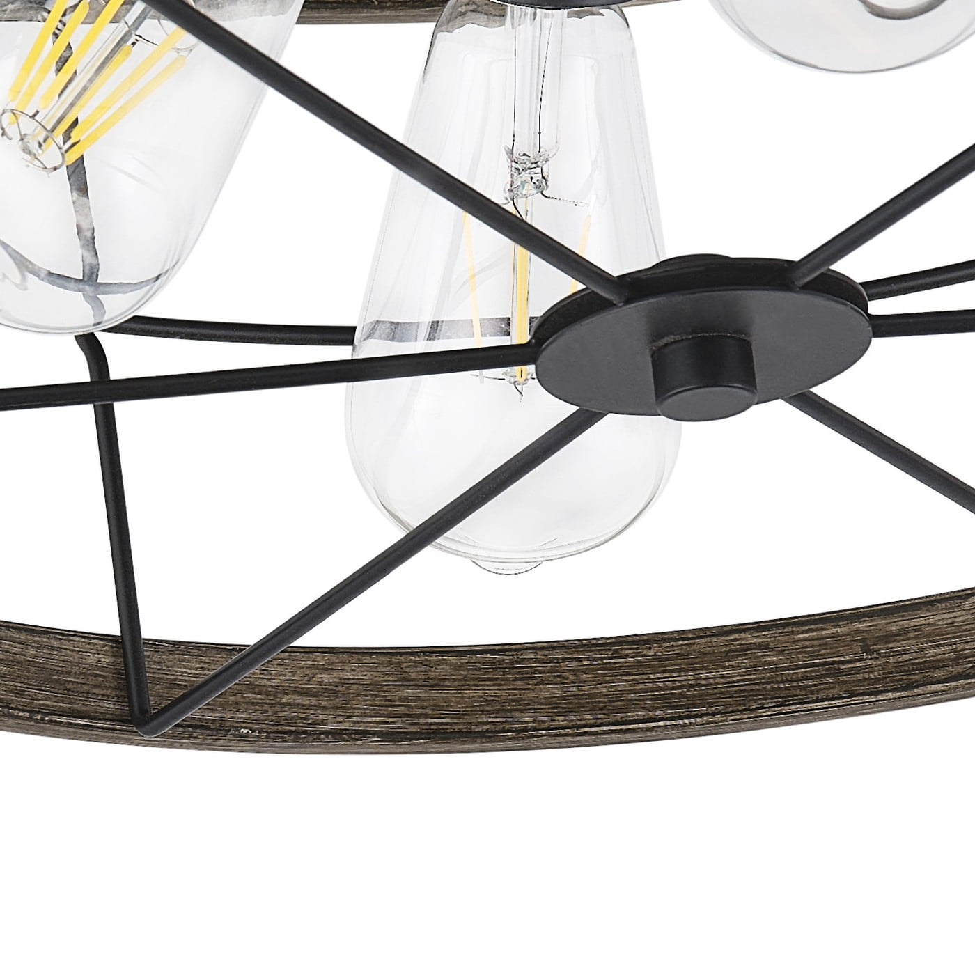 Aiwen 3 Lights Matte Black Ceiling Lamp Superior Rustic Farmhouse Flush Mount Lamp