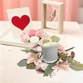 thumbnail image 6 of JeashCHAT Artificial Lily Rose Candle Rings Wreath, Wedding Faux Flower Mini Wreath Candle Ring Holder for Table Centerpiece, Valentine's Day Anniversary Holiday Party Decorations, 6 of 6