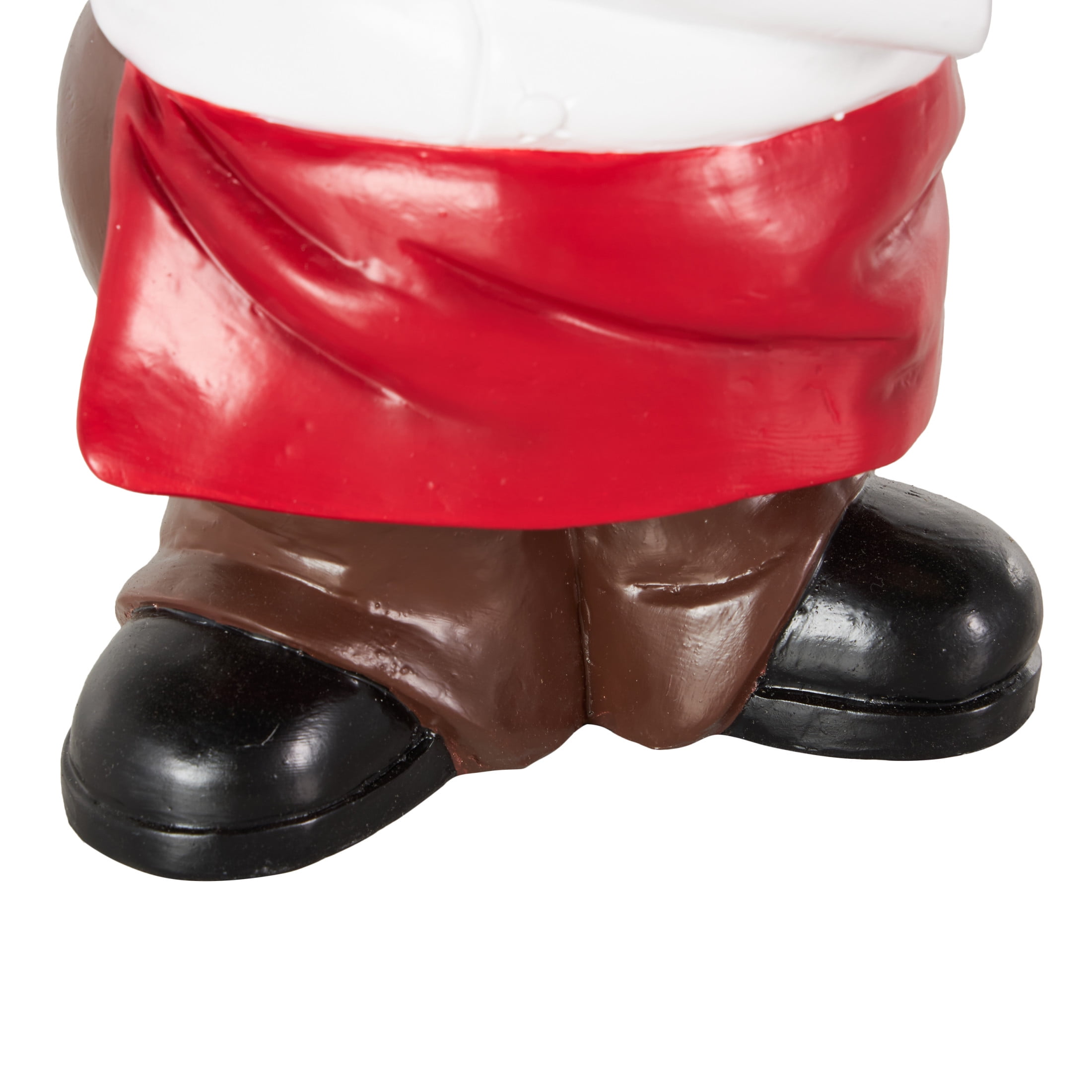 12" x 12" White Polystone Kitchen Decorative Figurine Chef Sculpture with Black Tray, by DecMode
