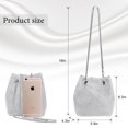 thumbnail image 3 of BU FA Silver Evening Bag Rhinestone Purse for Women Sparkly Clutch Handbag Crossbody Bucket Bag for  Wedding Party Prom, 3 of 7