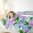 thumbnail image 4 of Manfei Rustic Hydrangea Queen Comforter Set,Tropical Monstera Leaf Bedding Sets,Gradient Purple Blue Bedding Comforter Set For Girls Kids,Luxury Bedroom Decor Reversible,3 Pieces, 4 of 8