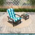 thumbnail image 4 of Pellebant Striped Thickened Chaise Lounge Cushion for Indoor/Outdoor Use, 52 x 20 x 4 inch, Water-Resistant & Fade-Resistant Patio Seat Pad, High Back Design (1-Pack, Blue & White Stripes), 4 of 8