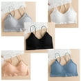 thumbnail image 6 of luopital 5 Pieces Cami Bras Women's V-Neck Padded Seamless Straps Bralette Everyday Basic Sleeping Bra with Removable Pads for Women Girls S, 6 of 7