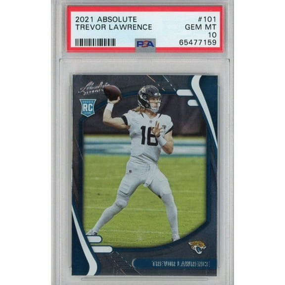 Graded 2021 Panini Absolute Trevor Lawrence #101 Rookie RC Football Card PSA 10 Gem Mint