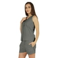 thumbnail image 3 of Bimba Solid 2 Pcs Nightwear Set For Women Sleeveless Shirt & Short Sleepwear, 3 of 6