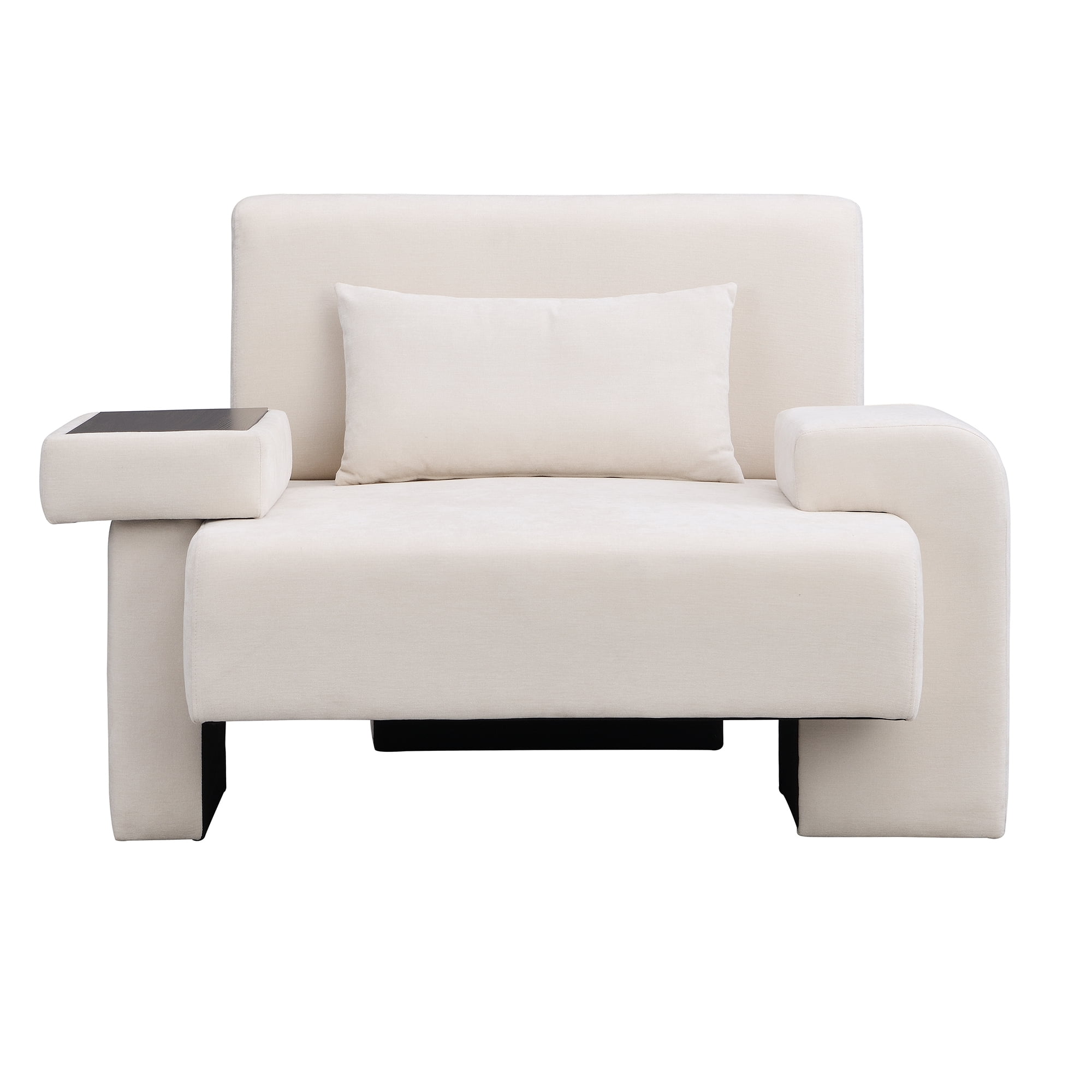 Euroco Modern Oversized Armchair, 48'' Wide Mid-Century Chair with Pillow Upholstered, Sturdy Wood Frame & Soft Cushion for Living Room