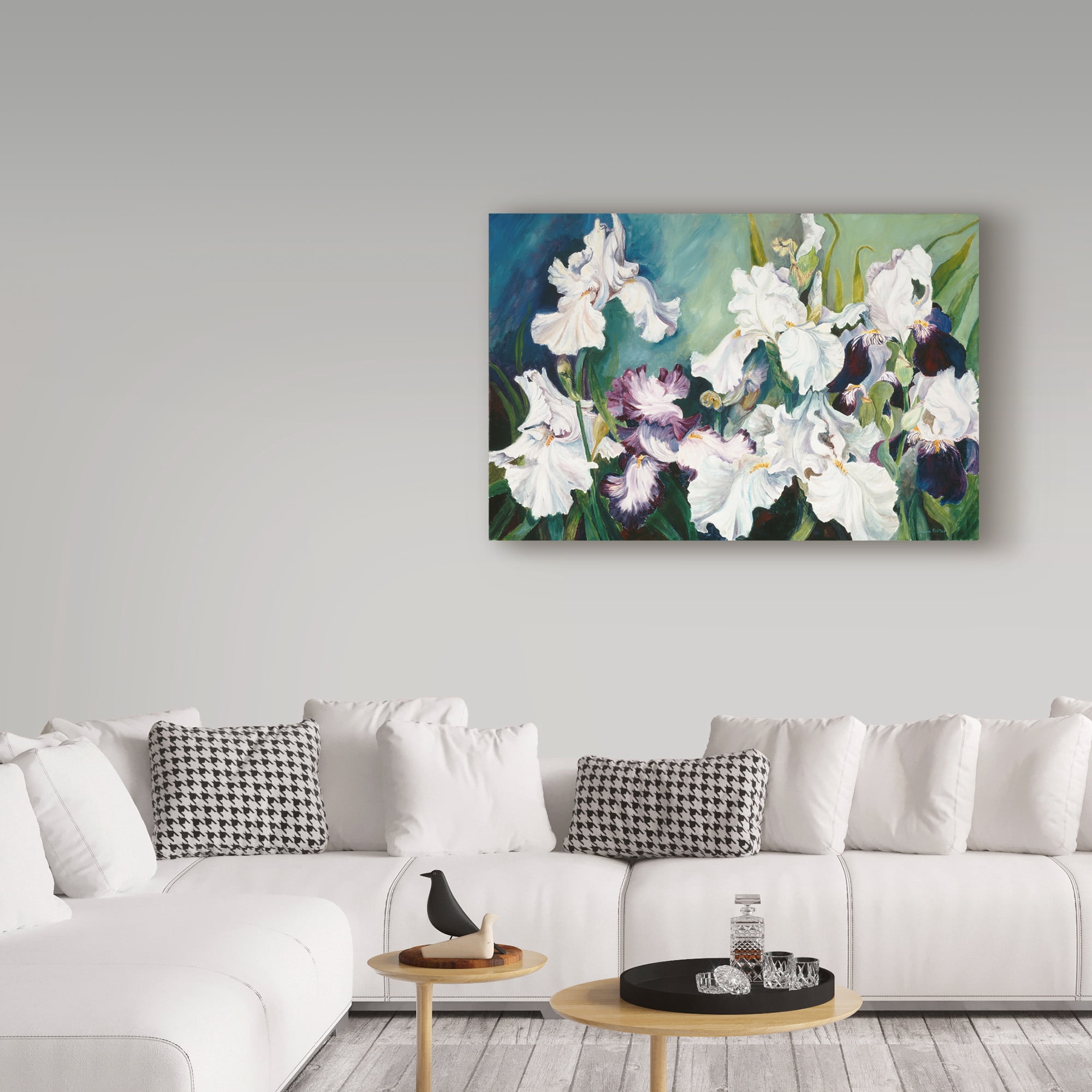 Trademark Fine Art 'Plum And White Iris' Canvas Art by Joanne Porter