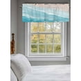 thumbnail image 3 of Valance Curtain Teal Blue Ocean Waves Kitchen Curtain for Window Ombre Beach Rod Pocket Curtain Valance Window Treatment for Kitchen Bathroom Dining Room 1 Panel 54x18inch, 3 of 9
