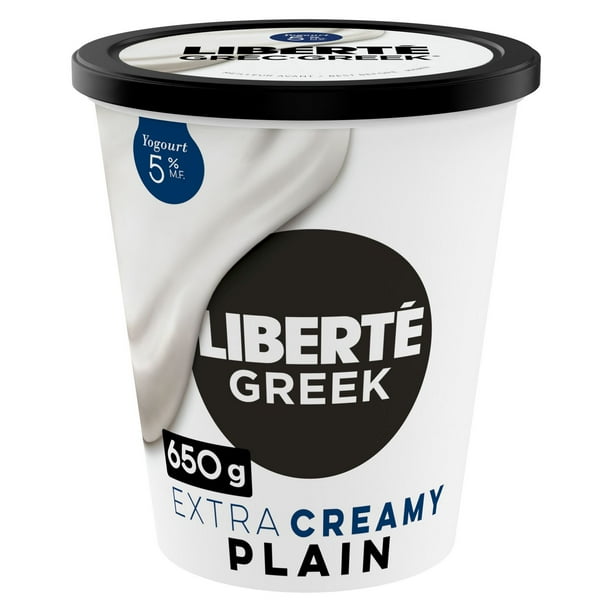 Liberté Greek 5 Extra Creamy Yogurt, Plain, High Protein, 650 g, 650 g