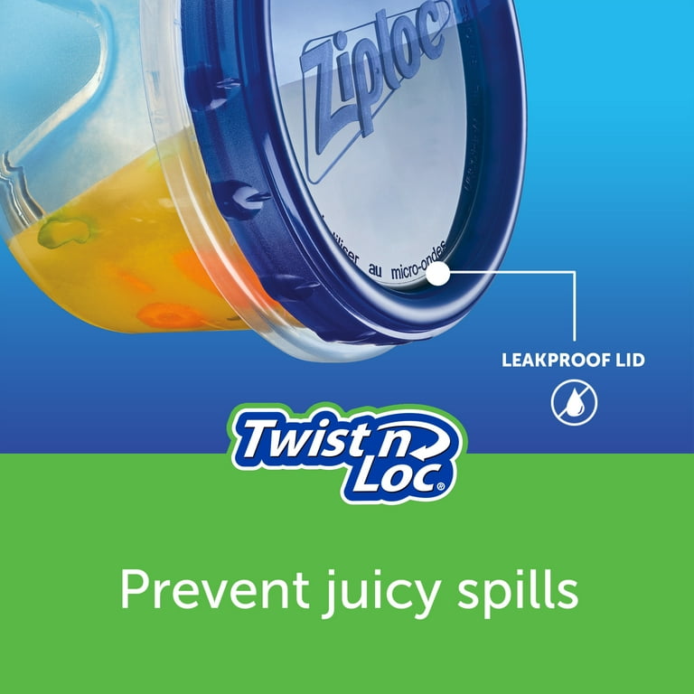 Ziploc® Twist 'n Loc Round BPA-Free Plastic Food Storage Container - 4  pack, 8 oz - Baker's