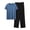 Dark Blue, variant on Cute Pajama Sets 2 Piece Casual Crewneck Short Sleeve Sleepwear with Loose Pants Solid Lightweight Loungewear Summer Comfortable Matching Set