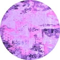 thumbnail image 1 of Ahgly Company Indoor Round Oriental Purple Industrial Area Rugs, 3' Round, 1 of 4