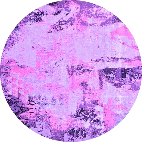 Ahgly Company Indoor Round Oriental Purple Industrial Area Rugs, 3' Round