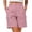 Pink, variant on Goodtrade8 Women's Cargo Shorts Summer Button Bermuda Short Elastic Waist Solid Color Button Shorts for Women