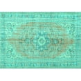 thumbnail image 1 of Ahgly Company Indoor Rectangle Persian Turquoise Blue Traditional Area Rugs, 5' x 7', 1 of 4