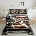 thumbnail image 2 of Manfei Retro American Flag Bedding Comforter Set,Cartoon 3D Aircraft Airplane Twin Comforter Sets,White Gray Red Bedding Set For Girl Boy,Breathable Home Decor Reversible,2-Piece, 2 of 8