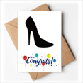 thumbnail image 1 of Black High Heels Outline Pattern Wedding Cards Congratulations Greeting Envelopes, 1 of 3