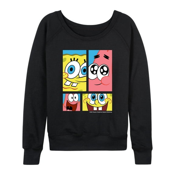 SpongeBob SquarePants - Character Grid - Ladies French Terry Long Sleeve Shirt