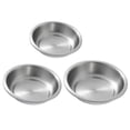 thumbnail image 3 of Miangastore Plaque Ronde en Métal Acier Inoxydable Vaisselle de Camping pour Four Argent 3 Pcs, 3 of 9